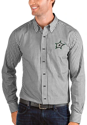Antigua Dallas Stars Mens Black Structure Long Sleeve Dress Shirt