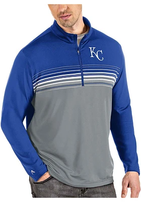 Antigua Kansas City Royals Mens Blue Pace Long Sleeve Qtr Zip Pullover
