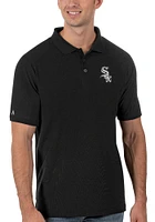 Antigua Chicago White Sox Mens Black Legacy Pique Version Short Sleeve Polo