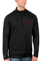 Antigua Drury Panthers Mens Black Generation Long Sleeve Qtr Zip Pullover