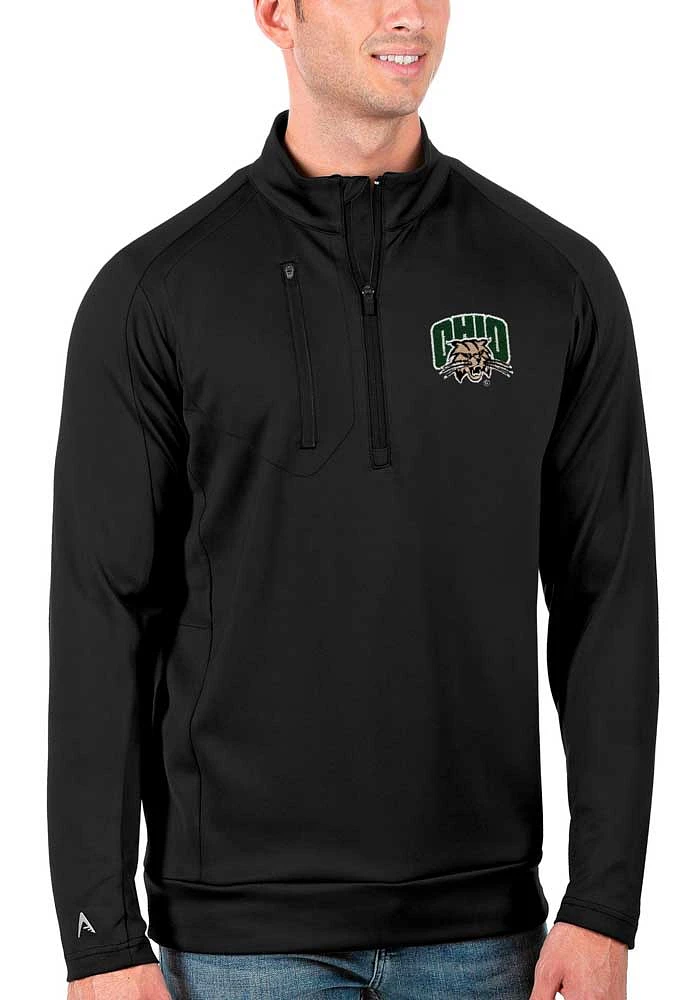 Antigua Ohio Bobcats Mens Generation Long Sleeve Qtr Zip Pullover