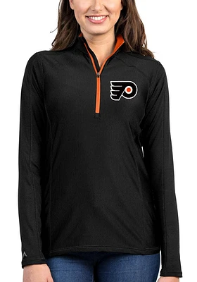Antigua Philadelphia Flyers Womens Black Tempo Qtr Zip Pullover