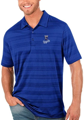 Antigua Kansas City Royals Mens Blue Compass Edition Short Sleeve Polo