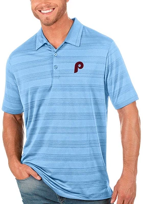 Antigua Philadelphia Phillies Mens Light Blue Compass Short Sleeve Polo