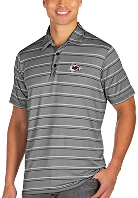 Antigua Kansas City Chiefs Mens Black Sensation Short Sleeve Polo