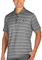 Antigua Kansas City Chiefs Mens Black Sensation Short Sleeve Polo