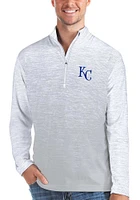 Antigua Kansas City Royals Mens Grey Cycle Long Sleeve Qtr Zip Pullover