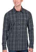 Antigua Kansas Jayhawks Mens Navy Blue Strive Long Sleeve Dress Shirt