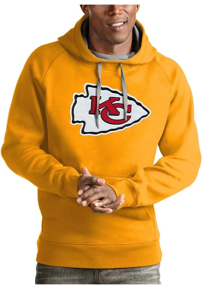 Antigua Kansas City Chiefs Mens Gold Victory Long Sleeve Hoodie