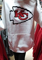 Antigua Kansas City Chiefs Mens White Victory Logo Long Sleeve Hoodie