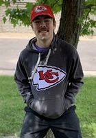 Antigua Kansas City Chiefs Mens Charcoal Victory Logo Long Sleeve Hoodie