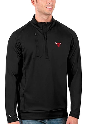 Antigua Chicago Bulls Mens Generation Logo Long Sleeve Qtr Zip Pullover
