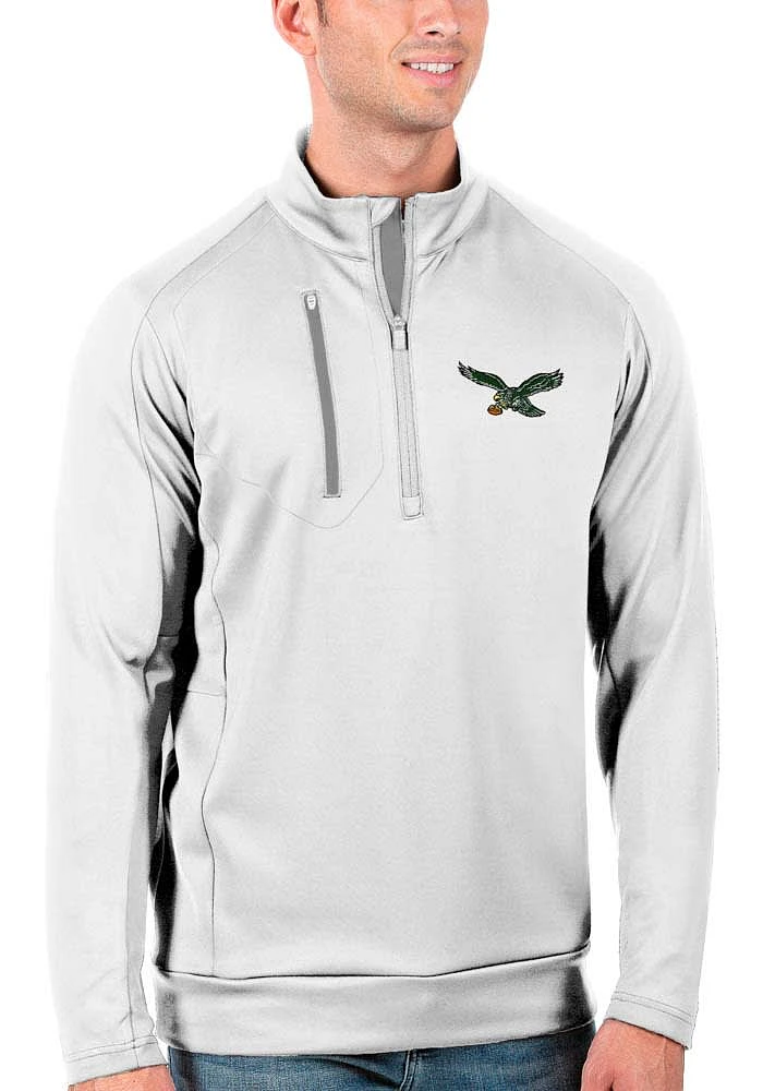 Antigua Philadelphia Eagles Mens Generation Long Sleeve Qtr Zip Pullover