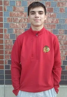 Antigua Chicago Blackhawks Mens Red Generation Long Sleeve Qtr Zip Pullover