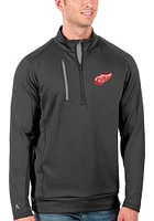 Antigua Detroit Red Wings Mens Black Generation Long Sleeve Qtr Zip Pullover