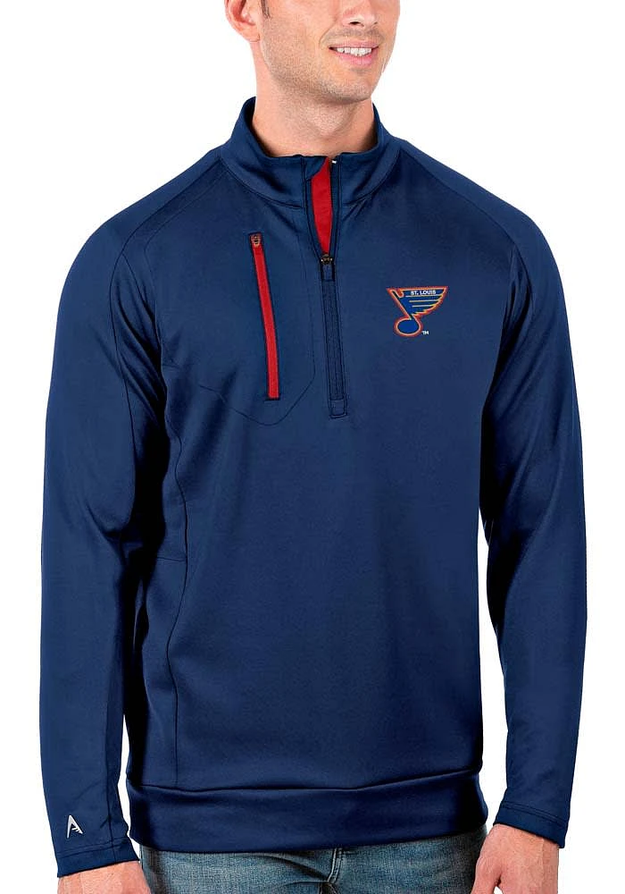 Antigua St Louis Blues Mens Generation Long Sleeve Qtr Zip Pullover