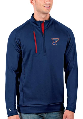 Antigua St Louis Blues Mens Generation Long Sleeve Qtr Zip Pullover