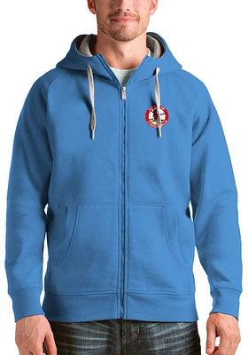 Antigua St Louis Cardinals Mens Light Blue Victory Long Sleeve Full Zip Jacket