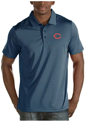 Antigua Chicago Bears Mens Blue Quest Short Sleeve Polo