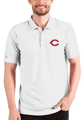 Antigua Cincinnati Reds Mens White ESTEEM Short Sleeve Polo