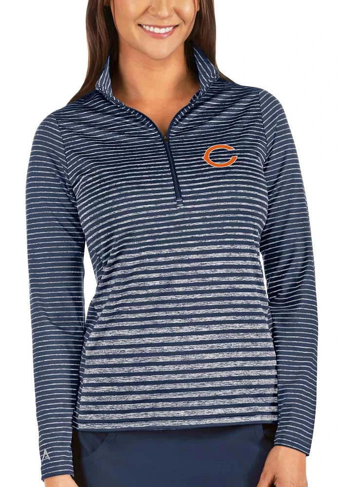 Antigua Chicago Bears Womens Navy Blue Pace Qtr Zip Pullover