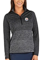 Antigua Pittsburgh Steelers Womens Black Pace Qtr Zip Pullover