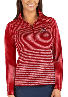 Antigua St Louis Cardinals Womens Red Pace Qtr Zip Pullover