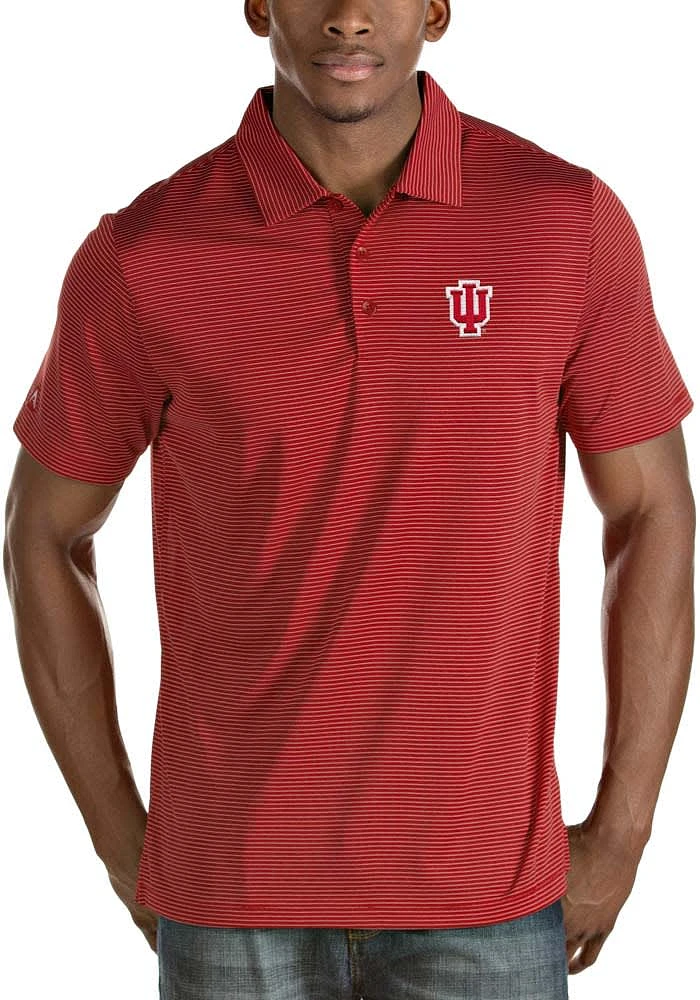 Antigua Indiana Hoosiers Mens Crimson Quest Short Sleeve Polo