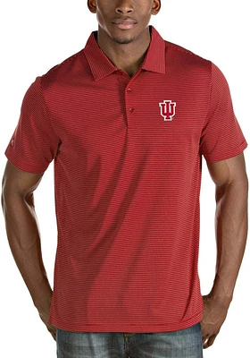 Antigua Indiana Hoosiers Mens Crimson Quest Short Sleeve Polo