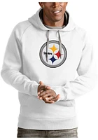 Antigua Pittsburgh Steelers Mens White Victory Long Sleeve Hoodie