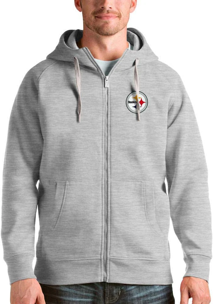 Antigua Pittsburgh Steelers Mens Victory Long Sleeve Full Zip Jacket