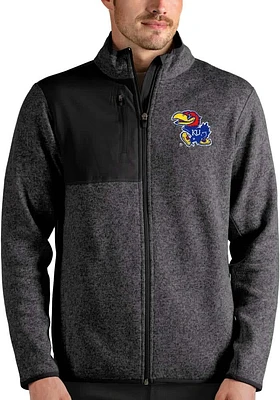 Antigua Kansas Jayhawks Mens Grey Fortune Medium Weight Jacket