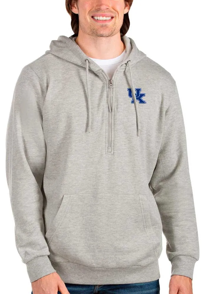 Antigua Kentucky Wildcats Mens Grey Action Long Sleeve Hoodie