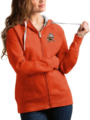 Antigua Cleveland Browns Womens Orange Victory Long Sleeve Full Zip Jacket
