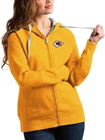 Antigua Kansas City Chiefs Womens Gold Victory Long Sleeve Full Zip Jacket