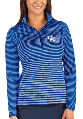 Antigua Kentucky Womens Blue Pace 1/4 Zip Pullover