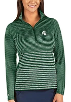 Antigua Michigan State Spartans Womens Green Pace Qtr Zip Pullover