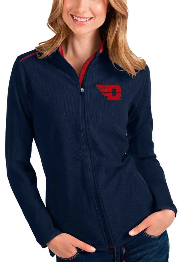 Antigua Dayton Flyers Womens Navy Blue Glacier Light Weight Jacket