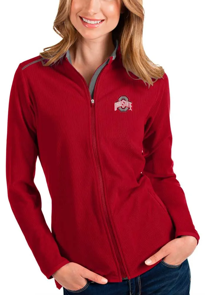 Antigua Ohio State Buckeyes Womens Red Glacier Light Weight Jacket