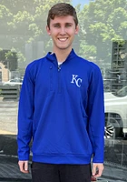 Antigua Kansas City Royals Mens Blue Generation Long Sleeve Qtr Zip Pullover