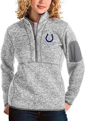 Antigua Indianapolis Colts Womens Grey Fortune Qtr Zip