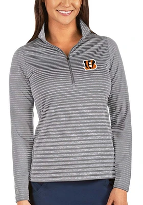 Antigua Cincinnati Bengals Womens Grey Pace 1/4 Zip Pullover