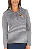 Antigua Cincinnati Bengals Womens Grey Pace 1/4 Zip Pullover