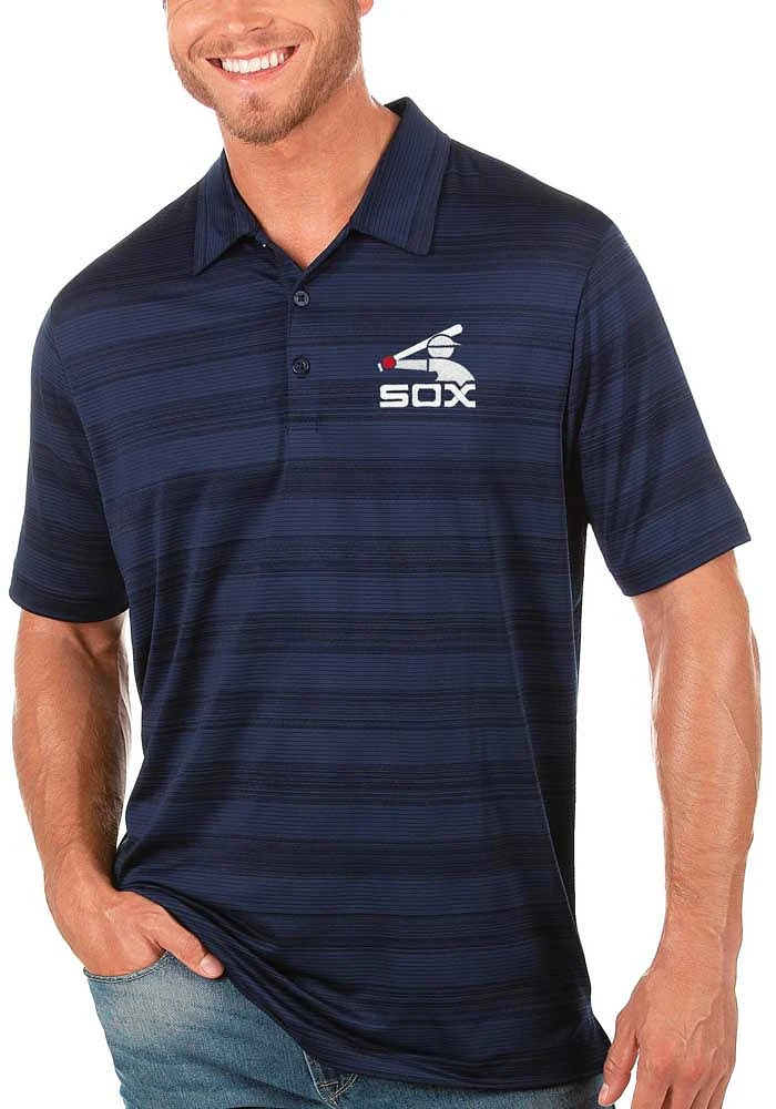 Antigua Chicago White Sox Mens Navy Blue Compass Short Sleeve Polo
