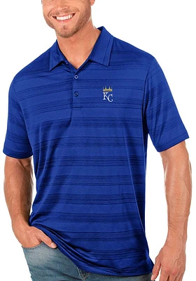 Antigua Kansas City Royals Mens Blue Compass Series Short Sleeve Polo