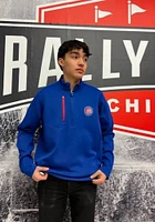 Antigua Chicago Cubs Mens Blue Generation Long Sleeve Qtr Zip Pullover
