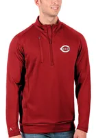 Antigua Cincinnati Reds Mens Generation Long Sleeve Qtr Zip Pullover