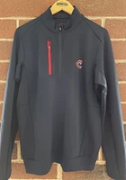Antigua Cleveland Guardians Mens Navy Blue Generation Long Sleeve Qtr Zip Pullover