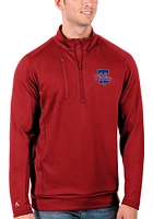 Antigua Philadelphia Phillies Mens Red Generation Long Sleeve Qtr Zip Pullover