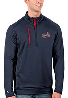 Antigua St Louis Cardinals Mens Navy Blue Generation Design Long Sleeve Qtr Zip Pullover